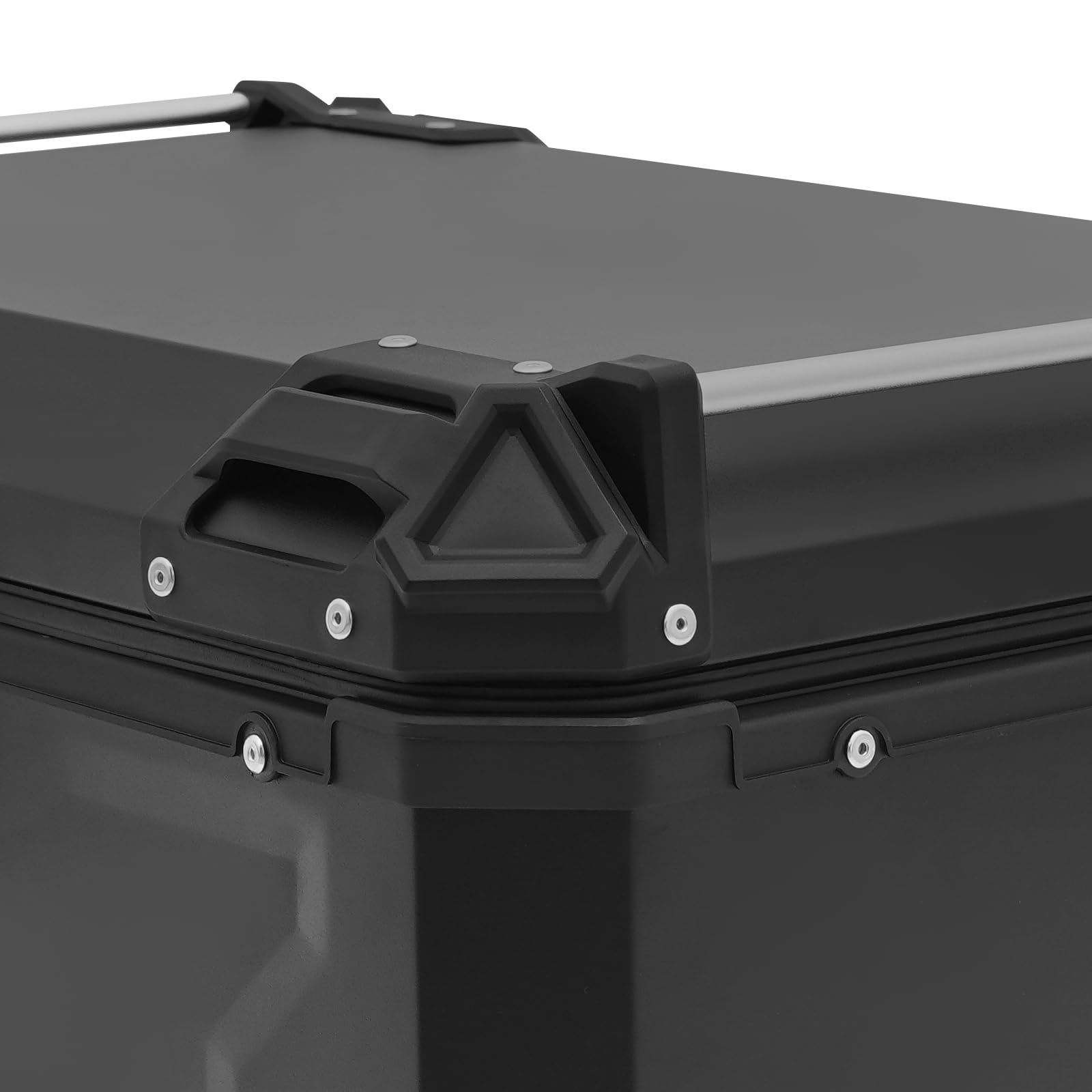 Schwarz Universal Motorrad Topcase Aluminium Hard Motorradkoffer wasserdichte Top Case Gepäckträger Koffer Motorrad Heckbox Tour Tail Box mit Schloss & 2 Schlüsseln,Max. Tragfähigkeit 10kg (65L)