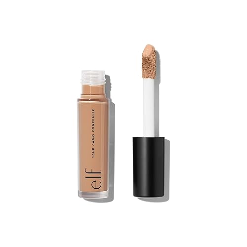 e.l.f. - Corrector cosmético, 16 horas de duración, cobertura completa, altamente pigmentado, acabado mate, color tostado suave (Tan Latte), 0.203