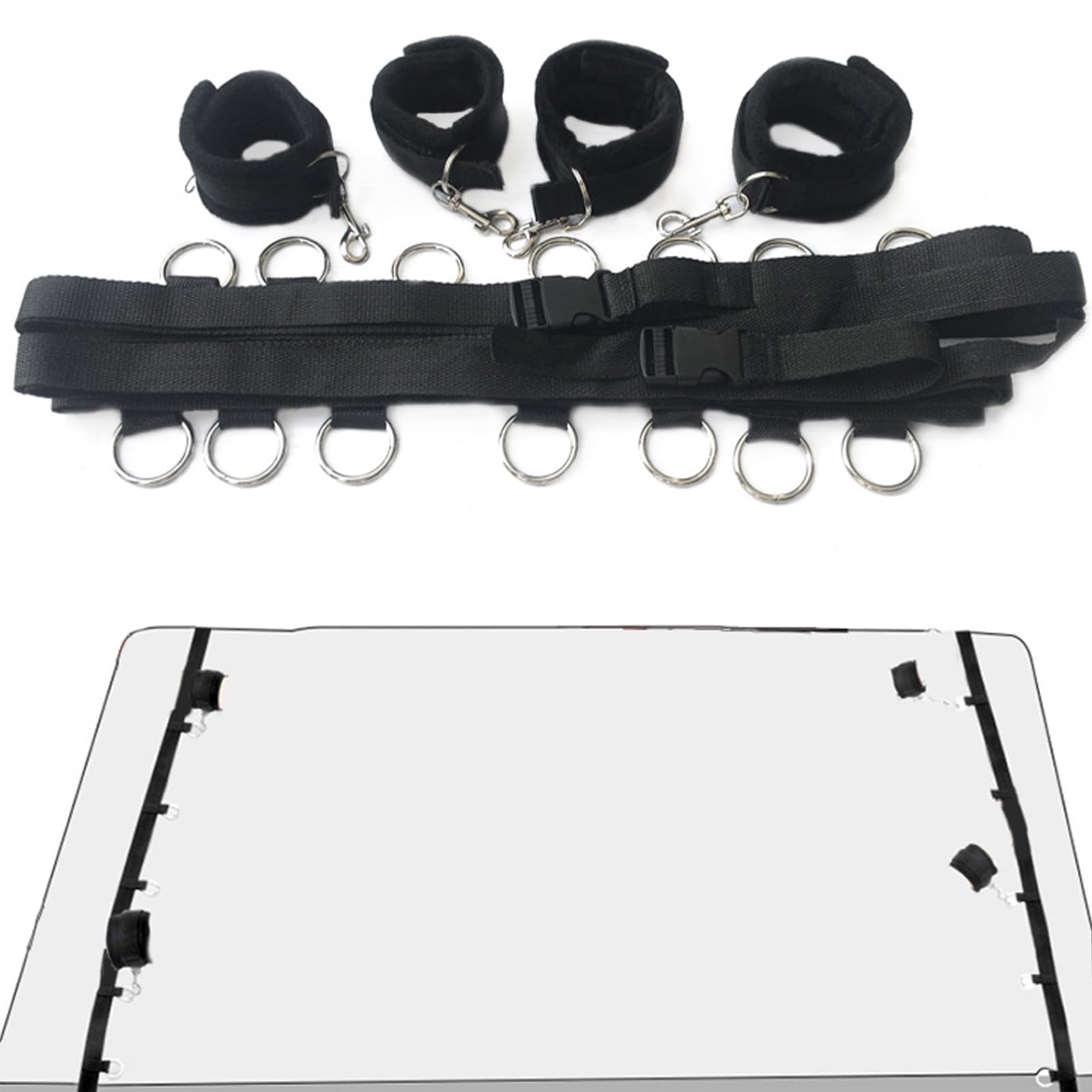 Menottes Bondage Set 26 Pièces,Menottes Lit Plug Anal Godemiché Anneau Pénis,Choker Pinces à Tétons Aspirateur à Tétons Masque Pour Les Yeux Fouet Bâillon Toys