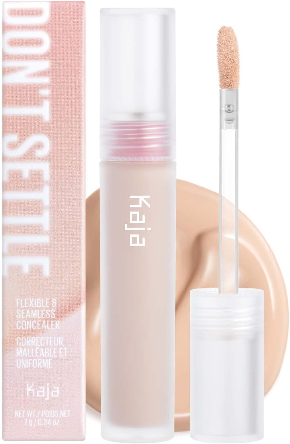 Kaja Liquid Concealer - Don't Settle | Buildable, Lightweight, Light-to-medium Coverage, Color-correcting, 03 Mooncake, 0.21 Oz