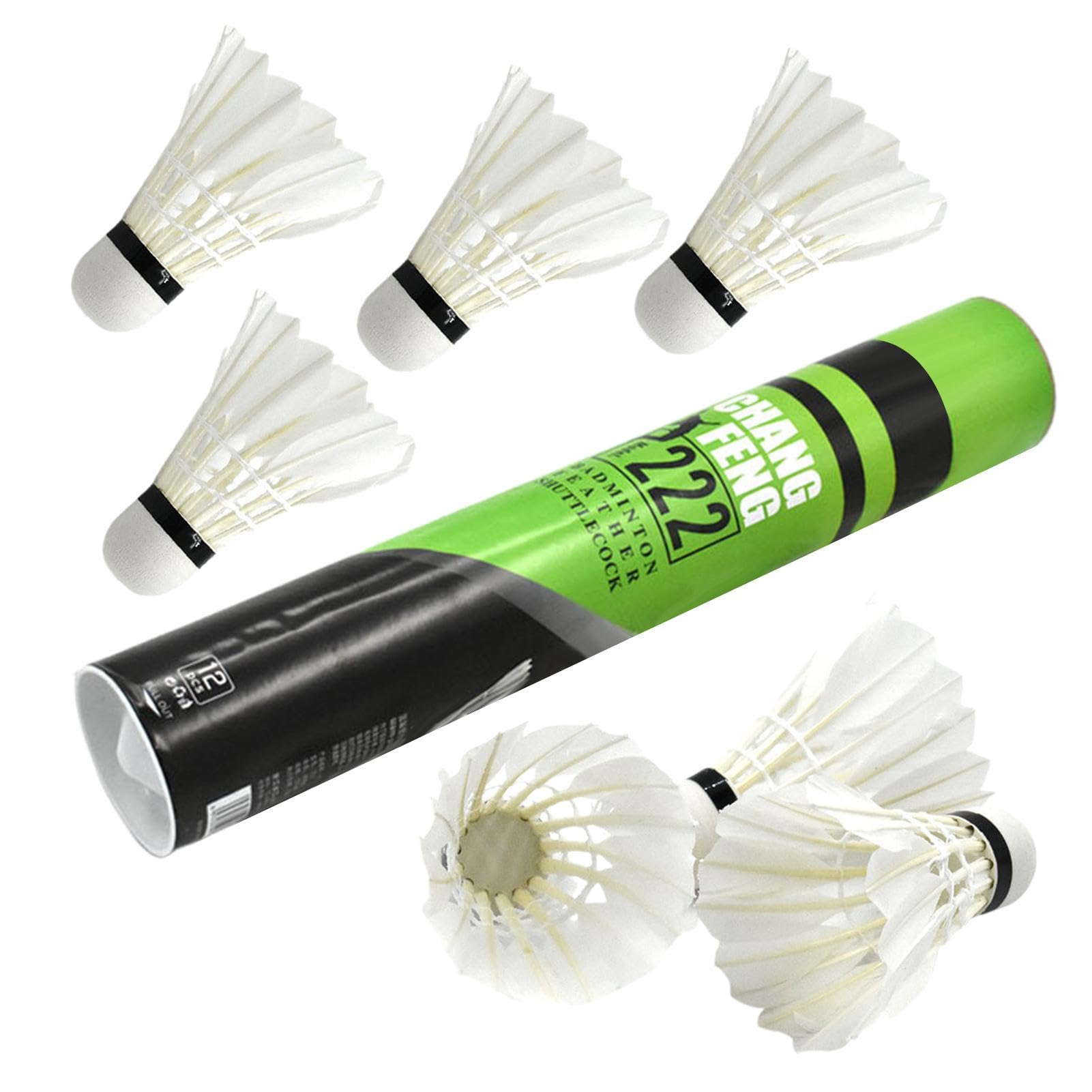 Generico Palla da Badminton - Set di volani da Allenamento ad Alta velocità per Buon Volo, da Badminton in Piume d' Durevole, per Sport Indoor all'aperto, da Badminton per Adulti