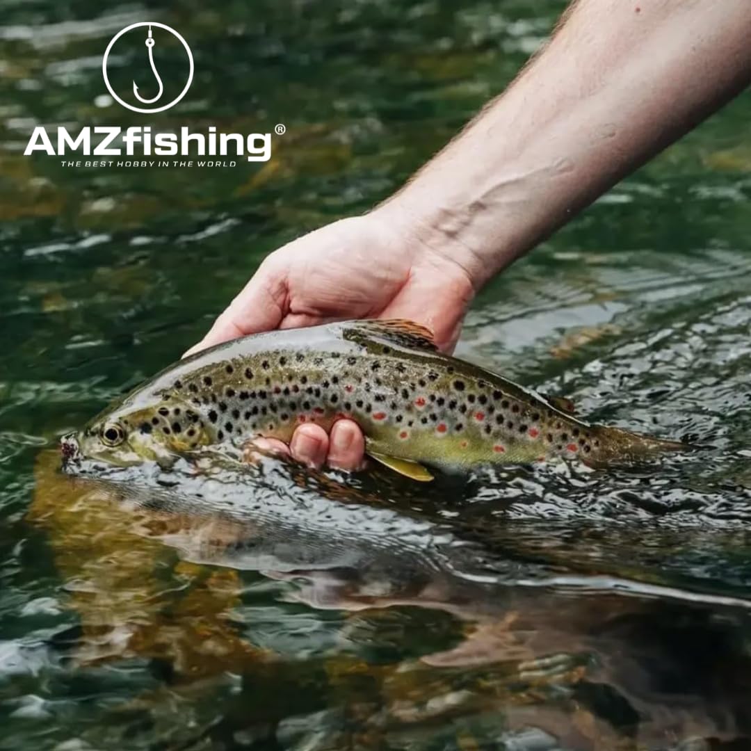 NEU AMZfishing® 2 Stück handgebundene Trockenfliegen #14 Adams Mayfly | Fliegenangeln Forelle | Adams Dry Fly Forellenangeln | Fliege Forelle | Fliegenfischen Äsche | Trockenfliegen