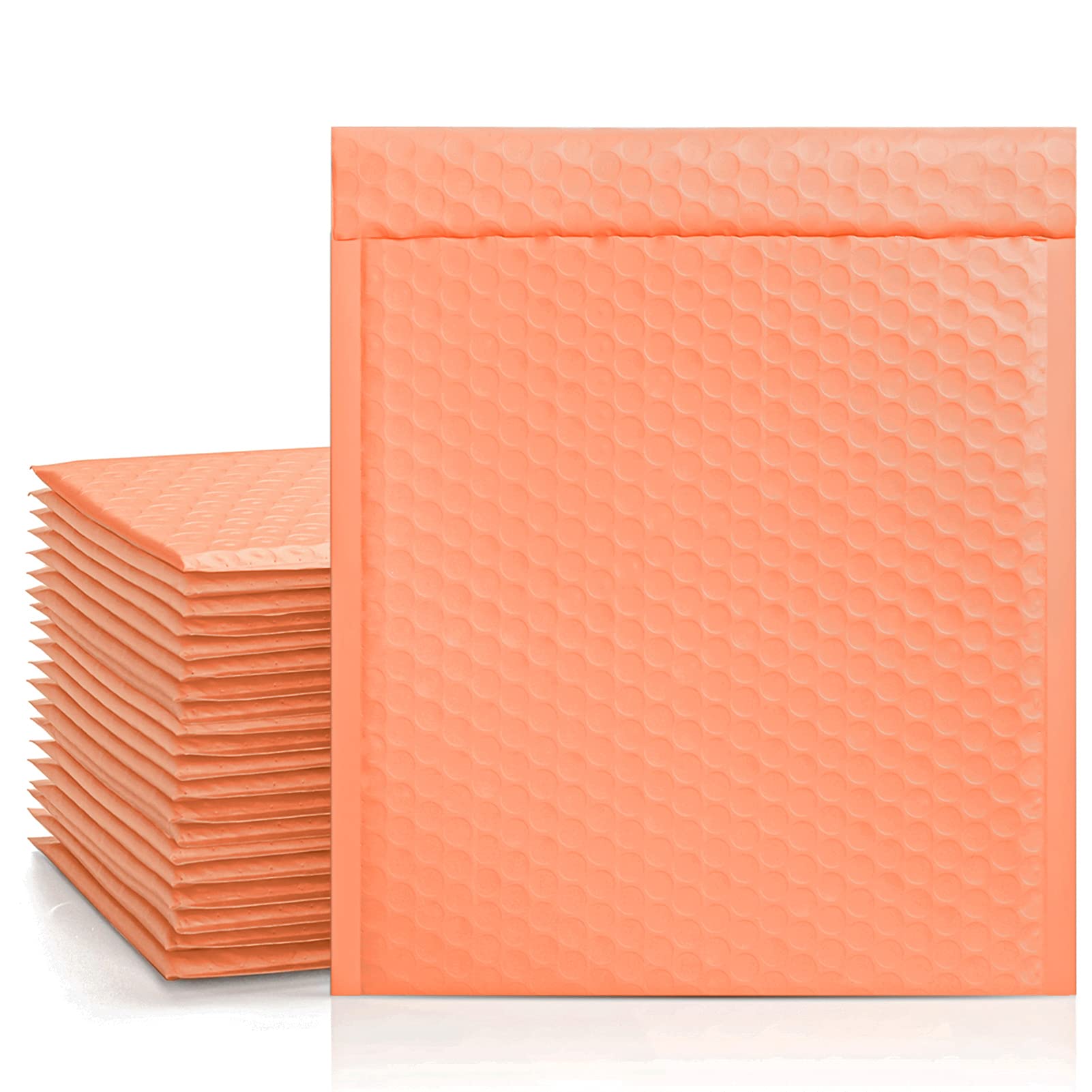 Metronic 25Pcs Poly Bubble Mailers, 8.5X12 Inch Padded Envelopes Bulk #2, Bubble Lined Wrap Polymailer Bags for Shipping/Packaging/Mailing Self Seal -Peach