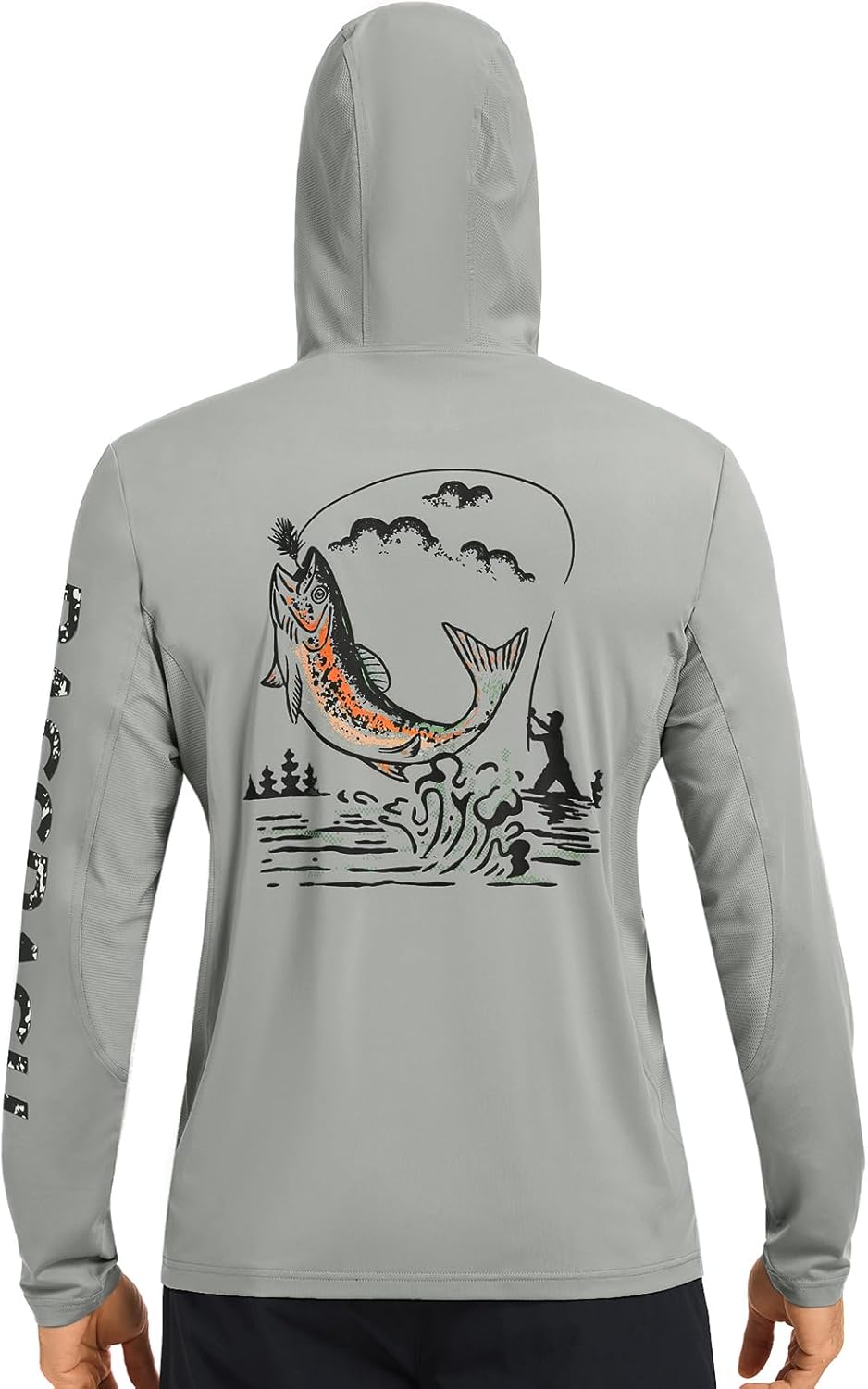 BASSDASH Men’s UPF 50+ Graphic Fishing Hoodie Shirts UV Sun Protection Long Sleeve Moisture Wicking Performance FS48M
