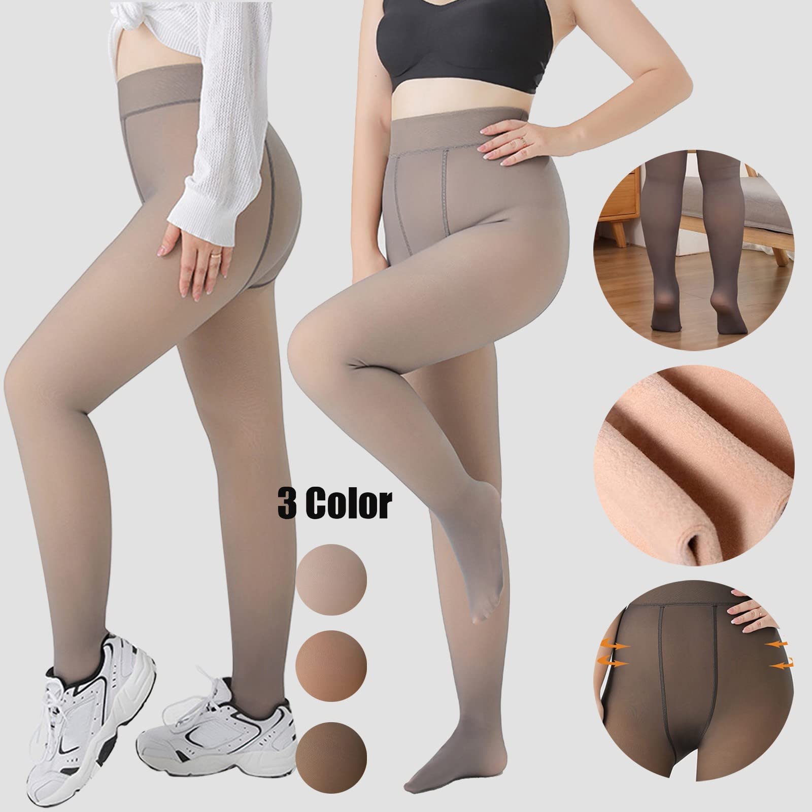 2 pantimedias para mujer, invierno, tamaño grande, medias de forro polar cálidas, medias de felpa transparentes, mallas gruesas, mallas finas, mallas de forro polar, mallas finas