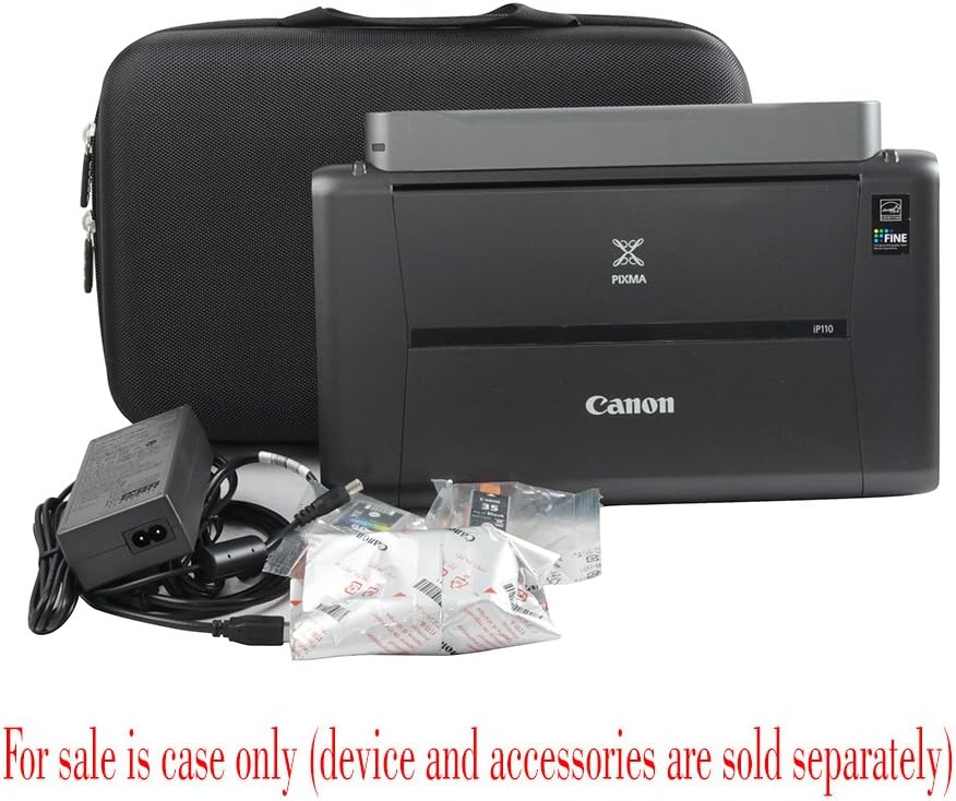 adada Hard Travel Case Fits Canon PIXMA TR160 /Canon PIXMA TR150/ iP110 Wireless Mobile Printer with Battery Attached