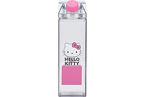 Bioworld Hello Kitty Character On Pink Square 16 Oz Plastic Milk Carton