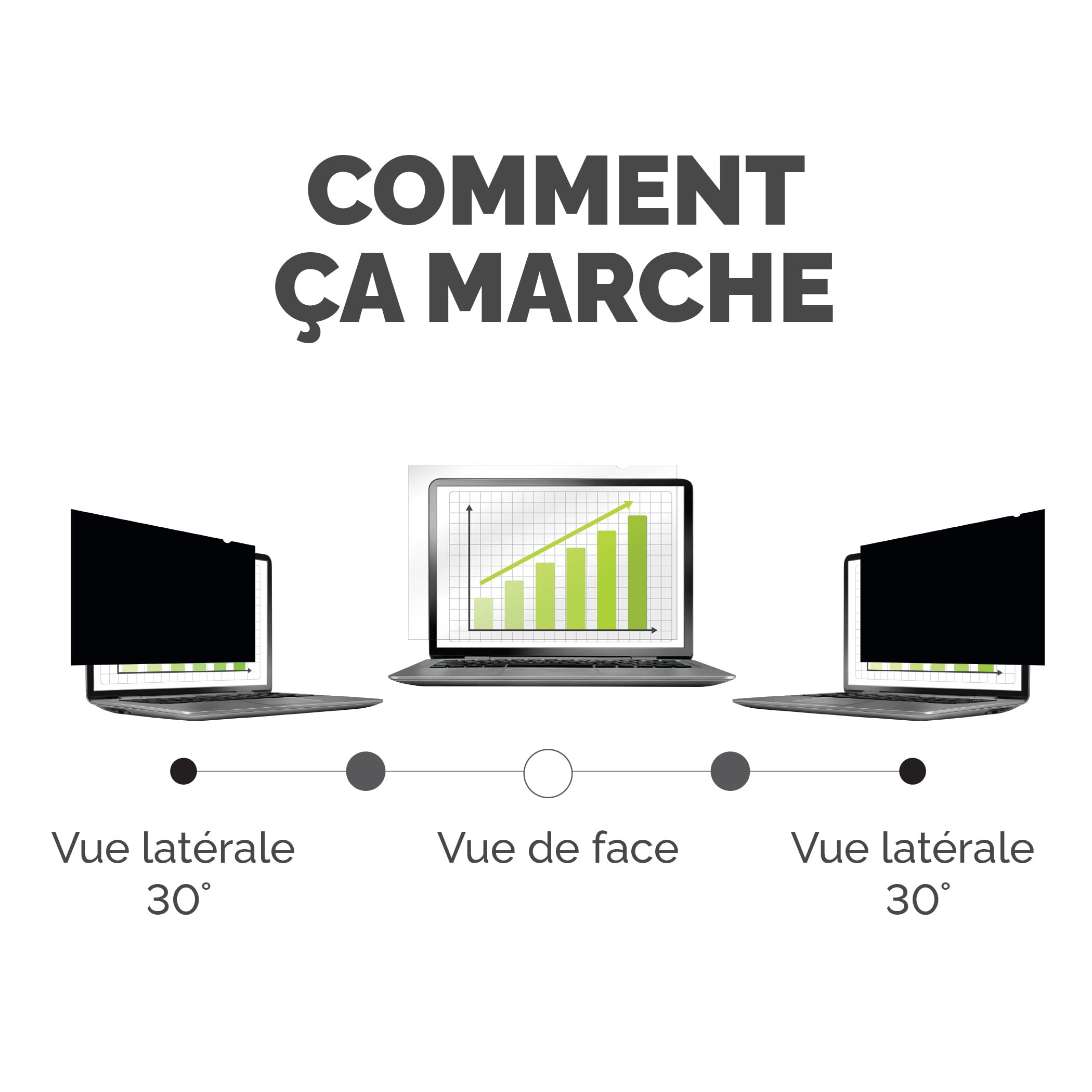 Fellowes Filtre de confidentialité PrivaScreen™ - Protection d’écran pour ordinateur portable 15,6 pouces (format 16:9, 345 x 194 mm) - Fixation et retrait faciles avec languettes Quick Reveal
