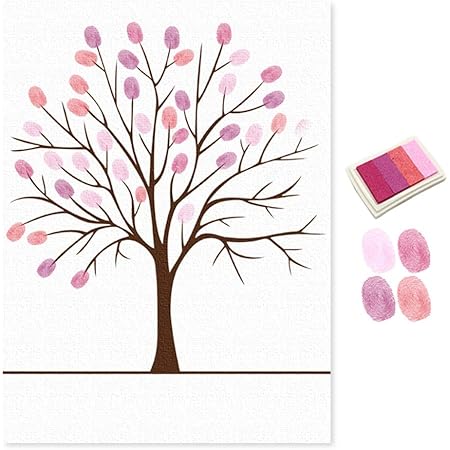 Beiguoxia Tableau D Empreintes Digitales Panneau De Fete D Anniversaire De Mariage En Toile Signature Livre D Or De Peinture A Empreintes Digitales Travail Significatif Amazon Fr Cuisine Et Maison