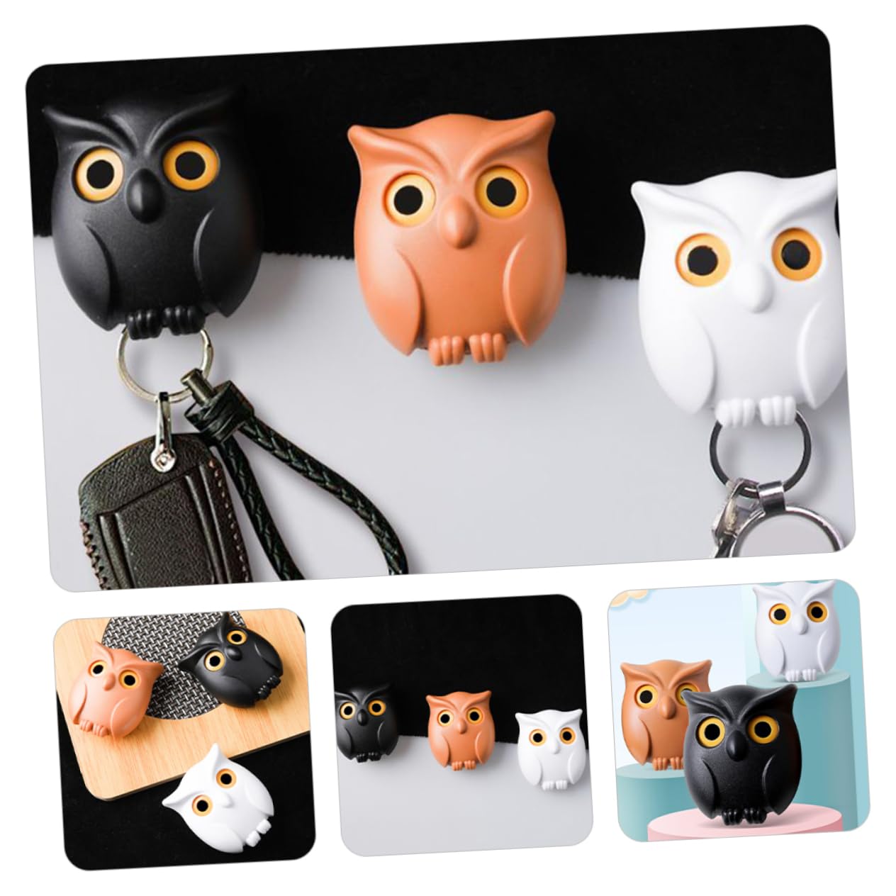 OUNONA 2 Set Ganci Per Chiavi Adesivi Forma Appendini Decorativi Per Ingressi E Cucine Facili Da Installare Trapano Pratici E Resistente 3 Pezzi*2