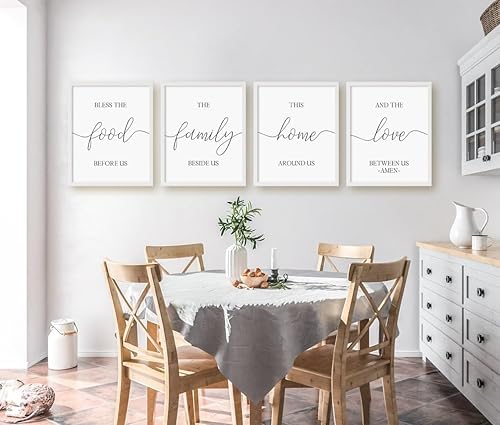 Miniatura 7 de Juego de 4 impresiones en lienzo de arte de pared de Navidad, alegría, esperanza, amor, paz, póster impreso, pintura para el hogar, decoración de