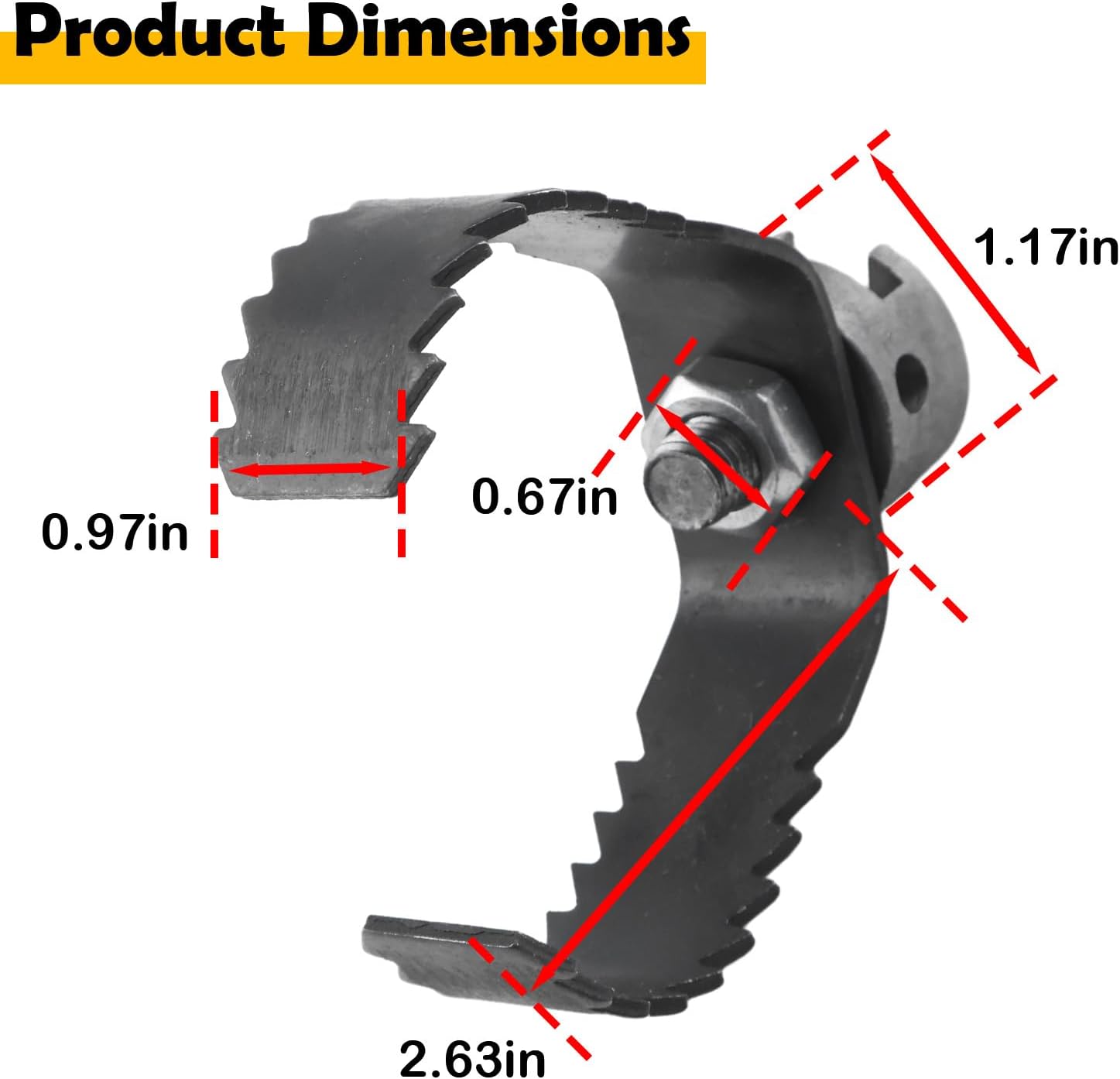 98055 T-150-1 3" Root Cutter Sharktooth Blade Compatible with RIDGID K-60 Drain Cleaning Machines & 7/8" C-10 Sectional Cable, Heavy-Duty Manganese Steel Clog Removal Tool