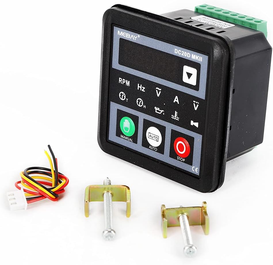 Generator Controller, DC20D Genset Automatic Generator Start Controller MKII Electronic Module Control Panel Module Electronic Diesel Gasoline Engine for Engine or Generator
