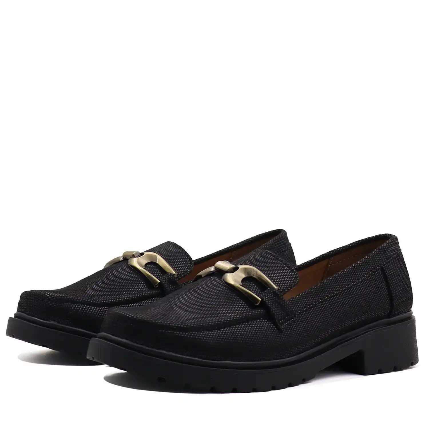 Charvi Women's Comfort Loafer Shoes, Antique and Black, Soft Cushioned, for Office Wear-picture-25