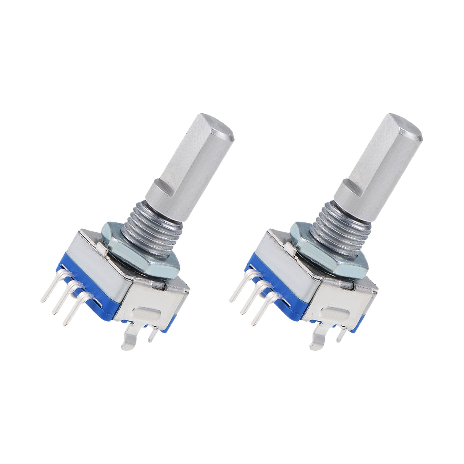 QUARKZMAN EC11 Koder Kod Przełącznik Potencjometr x 2szt 360 Stopni Obrotowy dla regulacji głośności lub Dane Wybór na LED lub LCD Wyświetlacz, [7 Szpilki 20mm Wał]