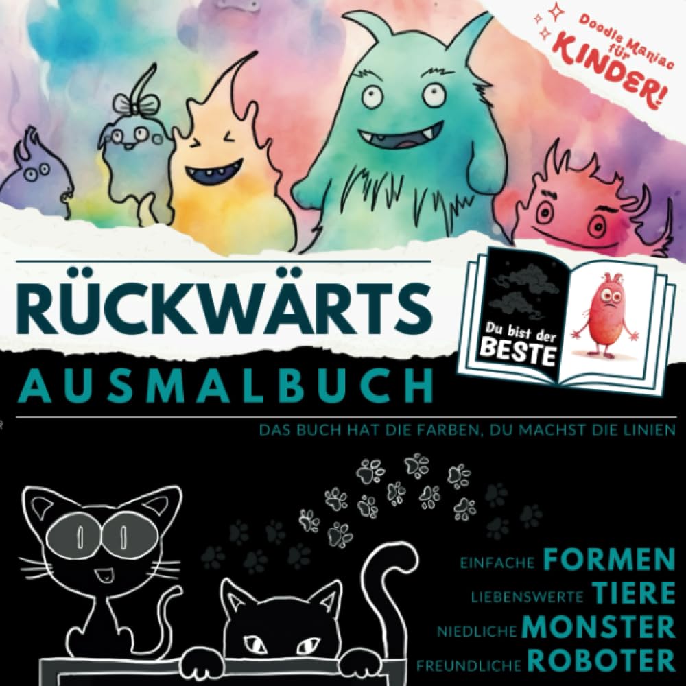 Ausmalbuch für Kinder Doodle Maniac - Rückwärts,…