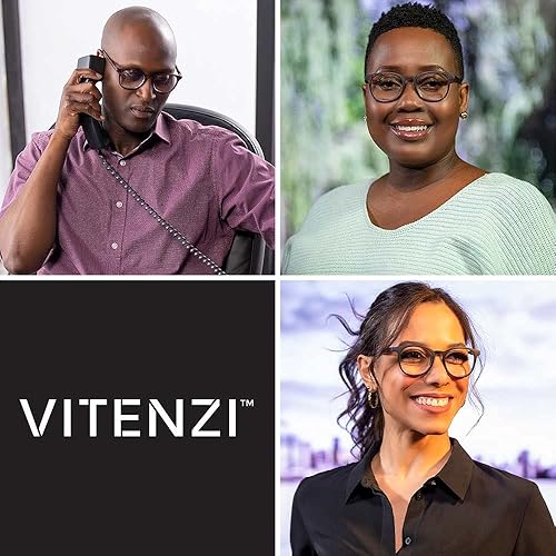 Miniatura 6 de VITENZI Gafas de lectura progresivas para mujeres y hombres, lentes de bloqueo de luz azul, incluye lentes de sol magnéticos con clip en Nápoles