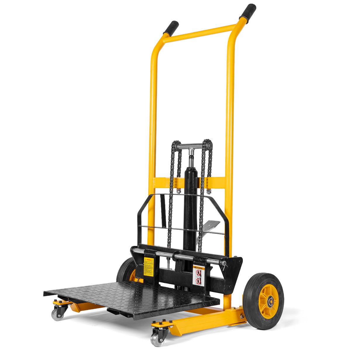 Stark USA Hydraulic Material Lift Dolly, 441lbs 41" Max Lift, Pallet Stacker Winch Stacker, Forklift, Truck Dolly, Pallet Jack, with Steel Platform, 360°Rotating Wheels
