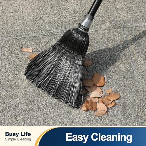 Yocada Besen für den Innen- und Außenbereich, 141 cm hoch, für Innenhof, Garage, Lobby, Einkaufszentrum, Marktboden, Zuhause, Büro, Blätter, Steinstaub, Müll, Schwarz – Bild 6