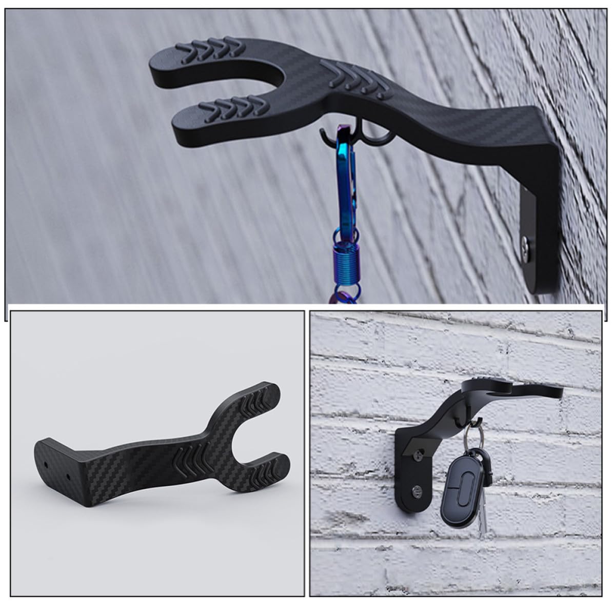 Cabilock 8 Stück Helm Wandhaken aus Abs Schwarz für Motorradhelme und | Werkzeuglose Montage, Platzsparende Aufbewahrung, Einfache Form, für Wand oder Andere Flächen
