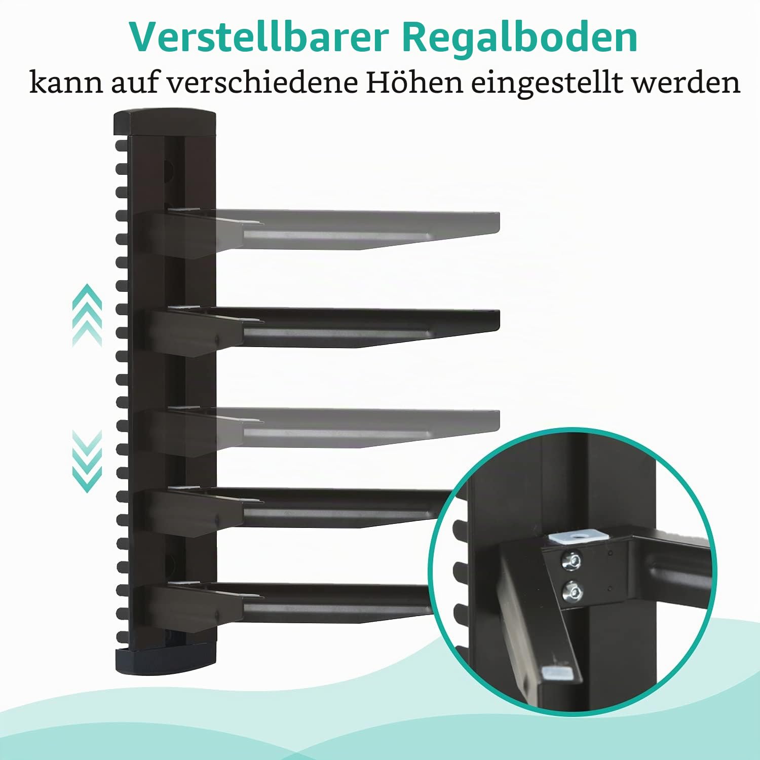WALI Schwebendes Wandregal mit verstärkten gehärteten Brillen für DVD-Player, Kabelboxen, Spielekonsolen, TV-Zubehör (CS303), 3 Ablagen, Schwarz