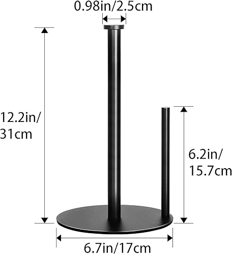 Miniatura 7 de Soporte para toallas de papel, soporte para toallas de papel de cocina negro para organización de cocina y baño, soporte de toallas de papel de