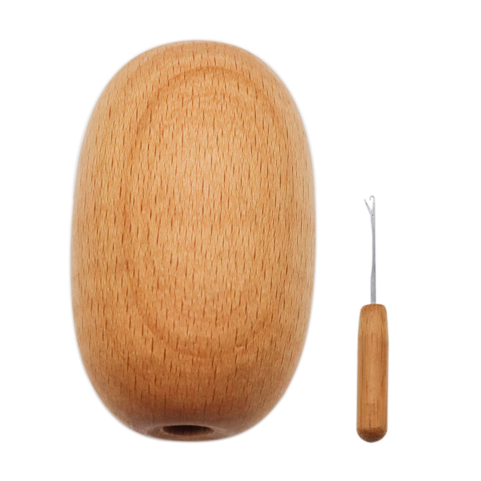 Tsophreniq Darning Egg with Sewing Seam Wooden Clothes Supplies for Sock Sweater Scarf Crochet Kit with Egg for Mending Sock Kit