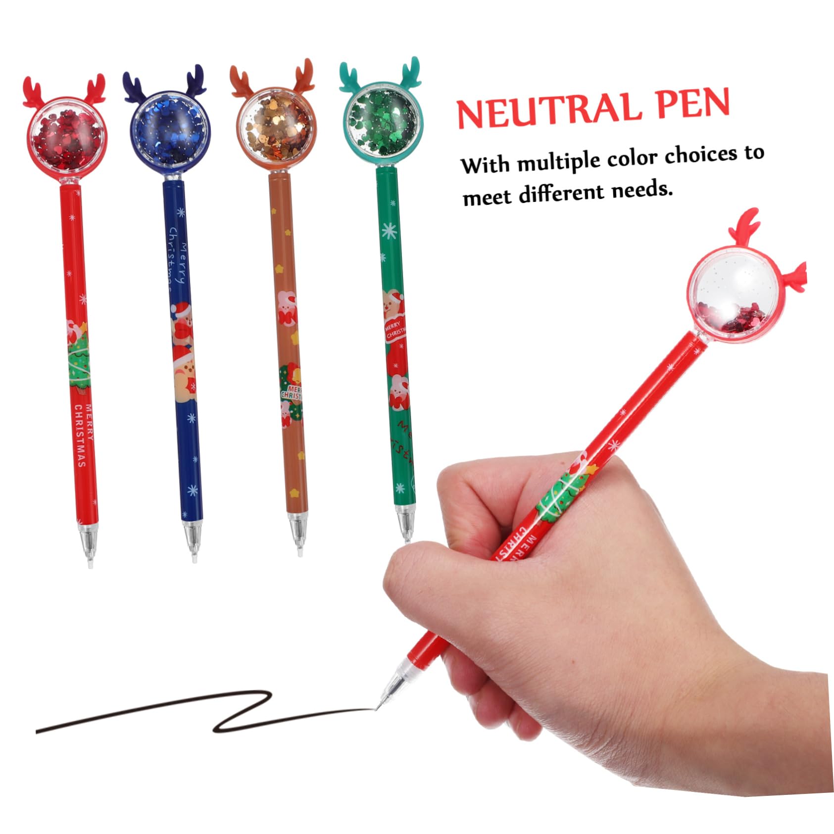 Toyvian 36pièces Lot de Stylos Gel à Paillettes Forme de Renne de Noël Stylos à Encre Pointe Fine pour Écriture Quotidienne Fournitures de Bureau