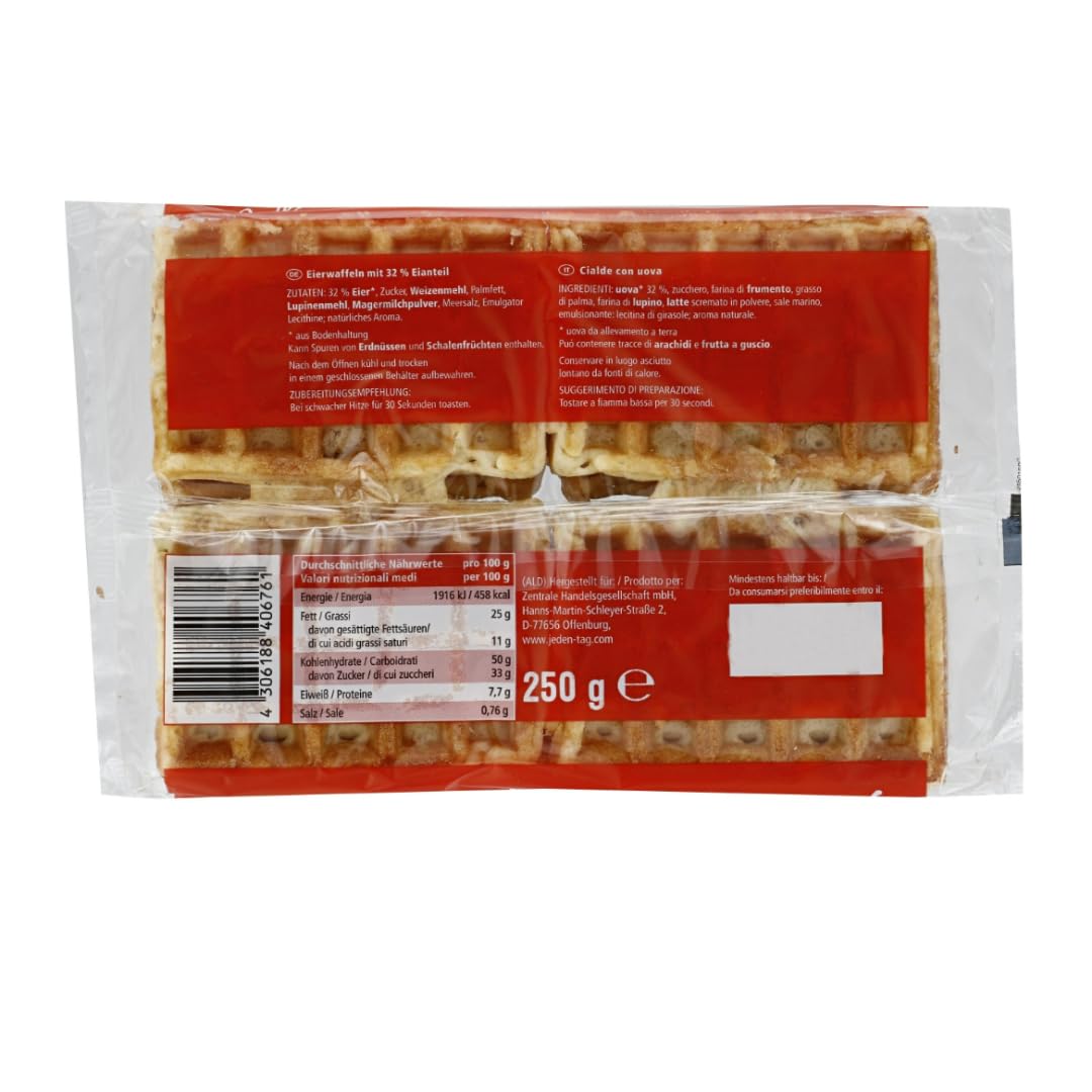 Jedden Tag Frischeiwaffeln, 250 gramm x 12 Packs