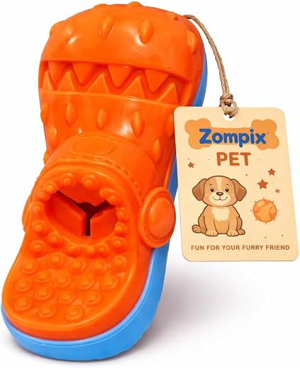 Zompix Pet Indestructible Dog Chew Toy for Aggressive Chewers – Heavy Duty Squeaky Rubber Toy for Medium &amp; Large Dogs, Dur...