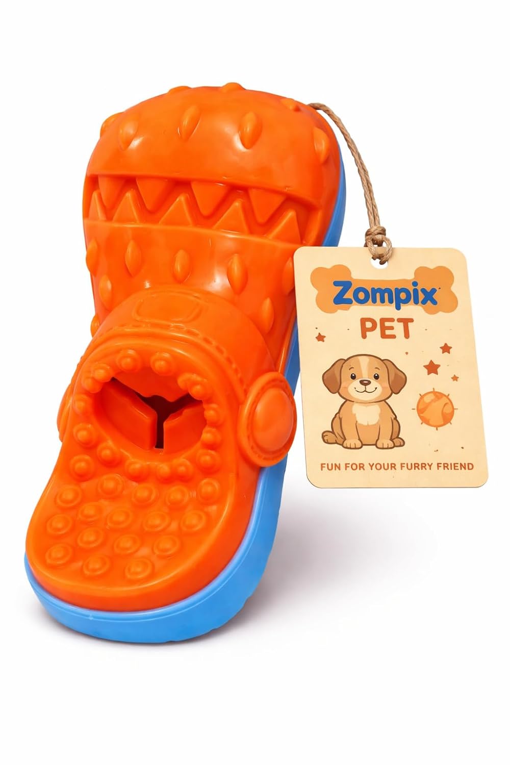 Zompix Pet Indestructible Dog Chew Toy for Aggressive Chewers – Heavy Duty Squeaky Rubber Toy for Medium & Large Dogs, Dur...