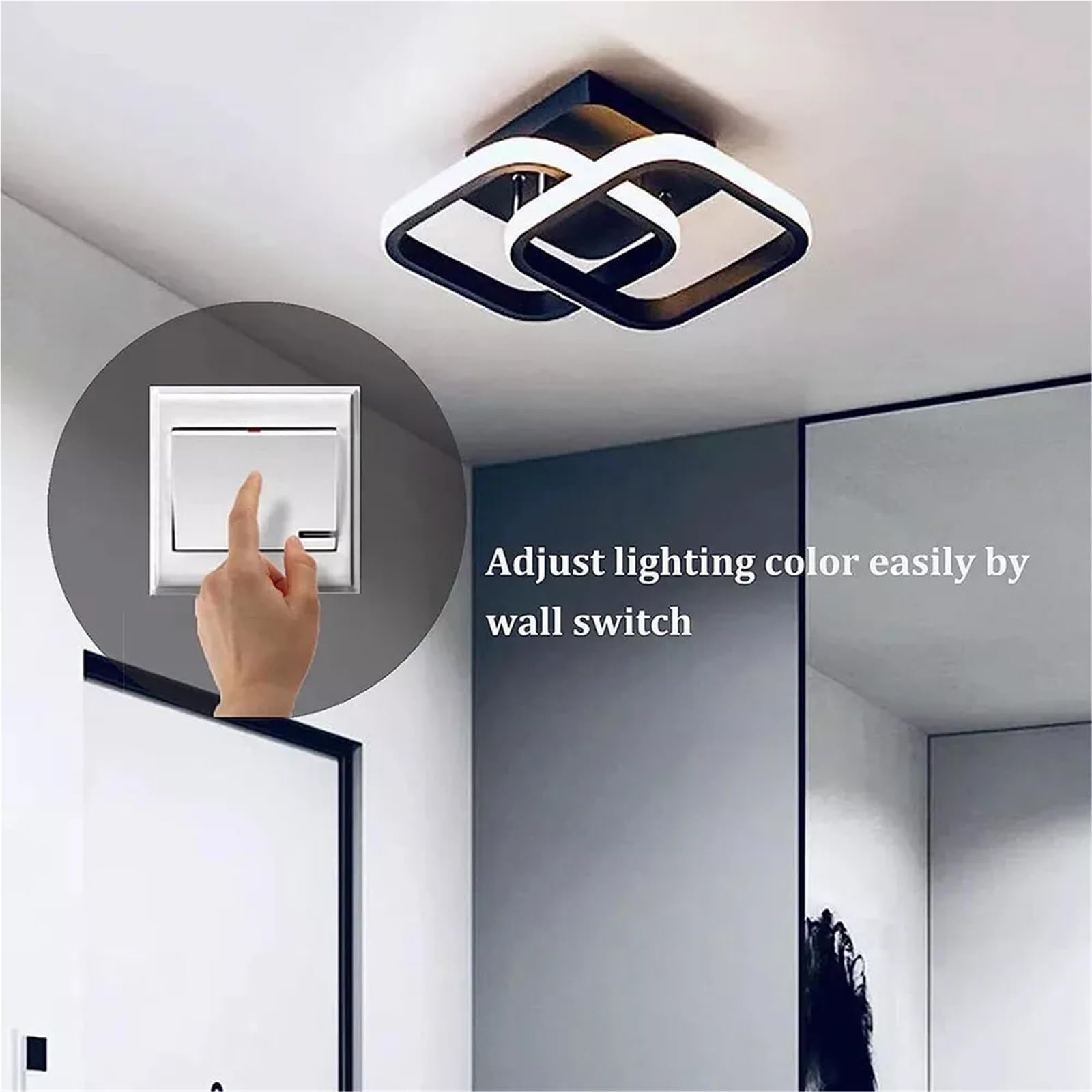 Plafoniera Led Soffitto Lampada da soffitto moderna a LED con luce a sospensione quadrata for bagno, cucina, camera letto