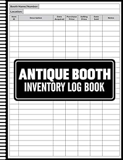 Antique Booth Inventory Log Book: Vintage Booth Organizer for Flea Market, Craft Fair & Reseller Inventory Management, Rec...