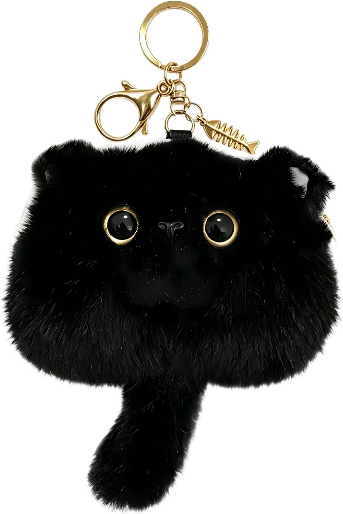 Cat Plush Coin Purse Keychain Ladies Cute Animal Kawaii Car Keychain Plush Ornament Birthday Gift