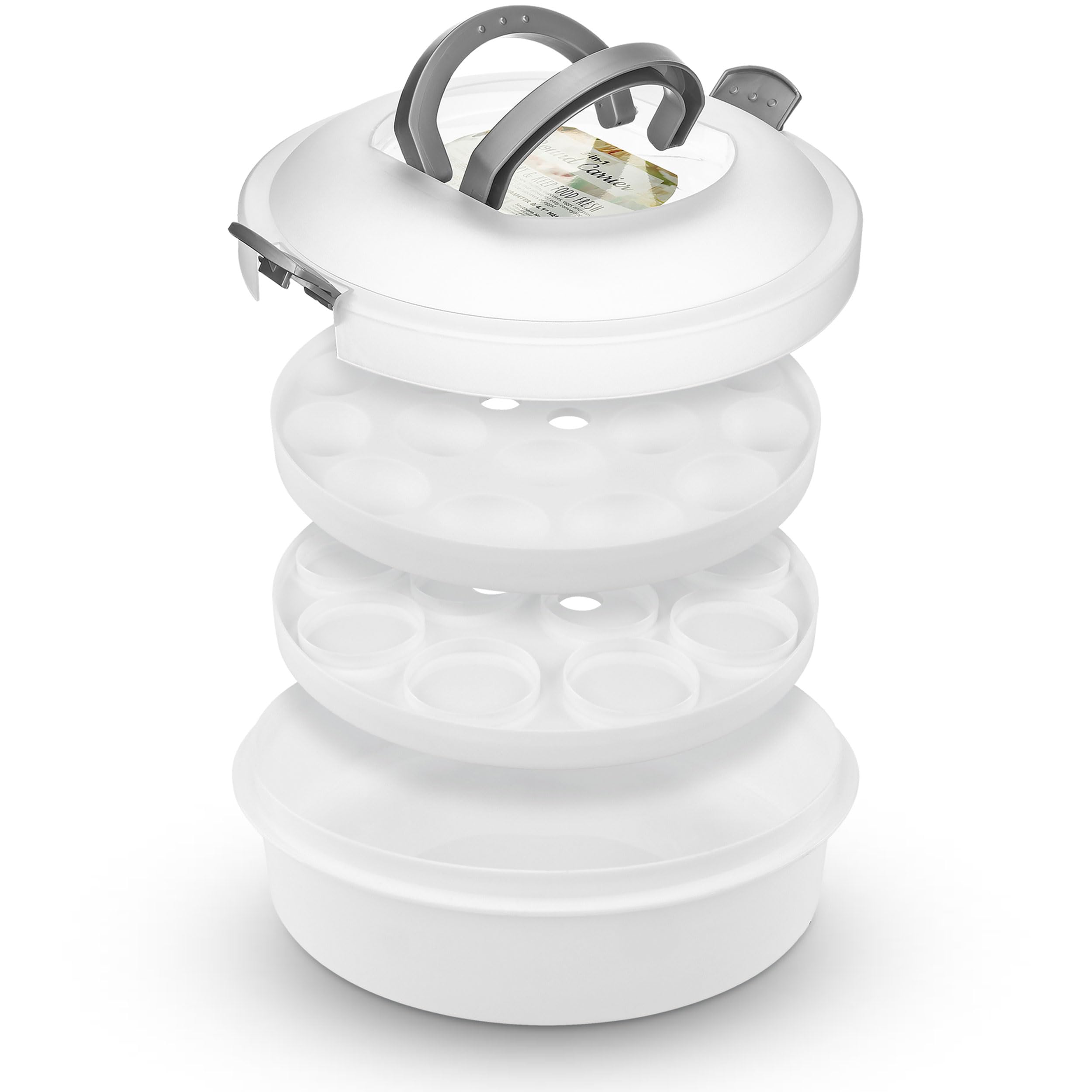 Southern Homewares Cake Holder - 3 in 1 Dessert Carrier -3