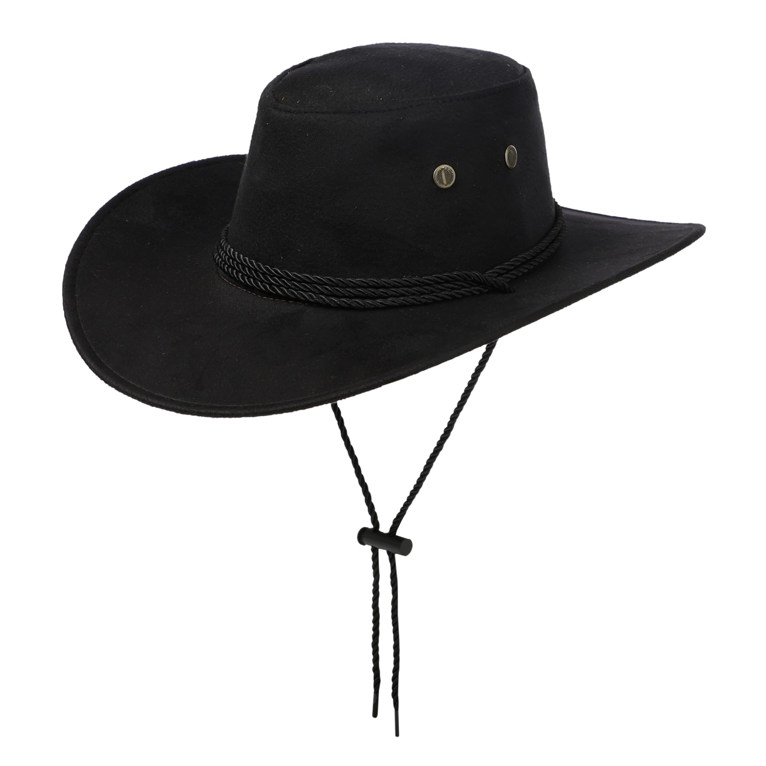 Cowboy Hat Black Sun Cap Faux Felt Leather Suede Fancy Dress Party Cowgirl Costume Outfit Western Travel Outdoor Sun Protection Mens Womens
