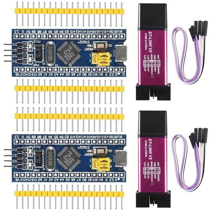 TESTIN ELECTRONICS 2pcs ST-Link V2 Programming Unit Emulator Downloader(Random Color)+2pcs STM32F103C8T6 Minimum System Development Board with Imported Chip STM32 ARM Core Learning Board Module-picture-31