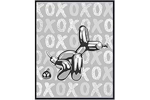 Retro Balloon Dog Pop Art Prints - Funny Bathroom Wall Art