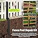 Fence Post Repair Kit (2-Pack) - Heavy Duty Steel Brackets to Fix Leaning or Broken 4x4 & 6x6 Wood and Metal Posts - No Need Dig Solution with One-Piece L-Shaped Anchor & Stakes