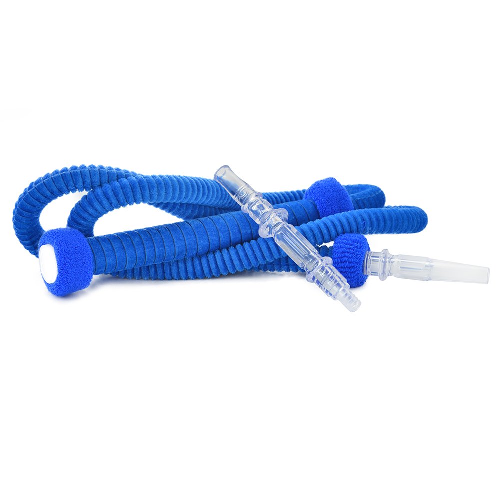 Hookah Hose 6.75ft Washable Hookah Pipe with Detachable Mouth Tips Soft Textile Covering Durable Shisha Hose (Blue)