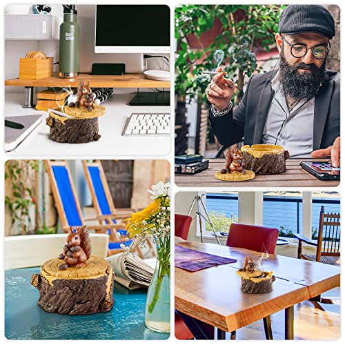 Grovind ASHTRAY02-SONGSHU Outdoor Ashtrays For Cigarettes Cute Resin Squirrel Ashtray With Lid For Home And Garden thumb #6