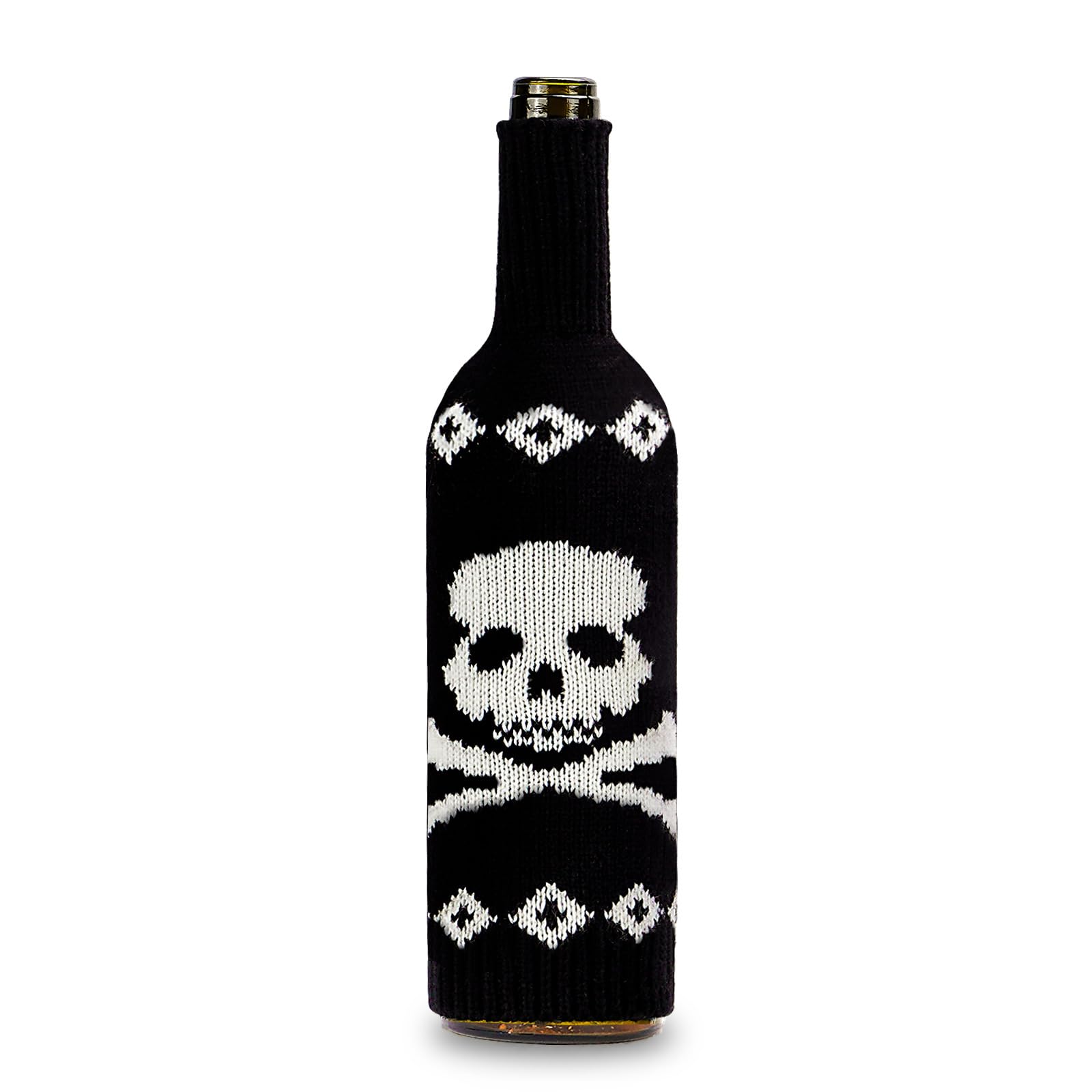 Tsophreniq Knitted Halloween Wine Bottle Holder Pumpkin Skull Spiders Sleeve Decoration Parties Covers Witch Decoration Decorative Holder