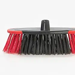 Powermaid Vassoura esfregão para pisos rugosos, cimentados de pedra, asfalto estilo piaçava - Vermelho e Preto