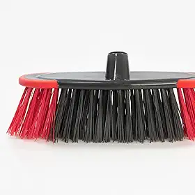 Powermaid Vassoura esfregão para pisos rugosos, cimentados de pedra, asfalto estilo piaçava - Vermelho e Preto