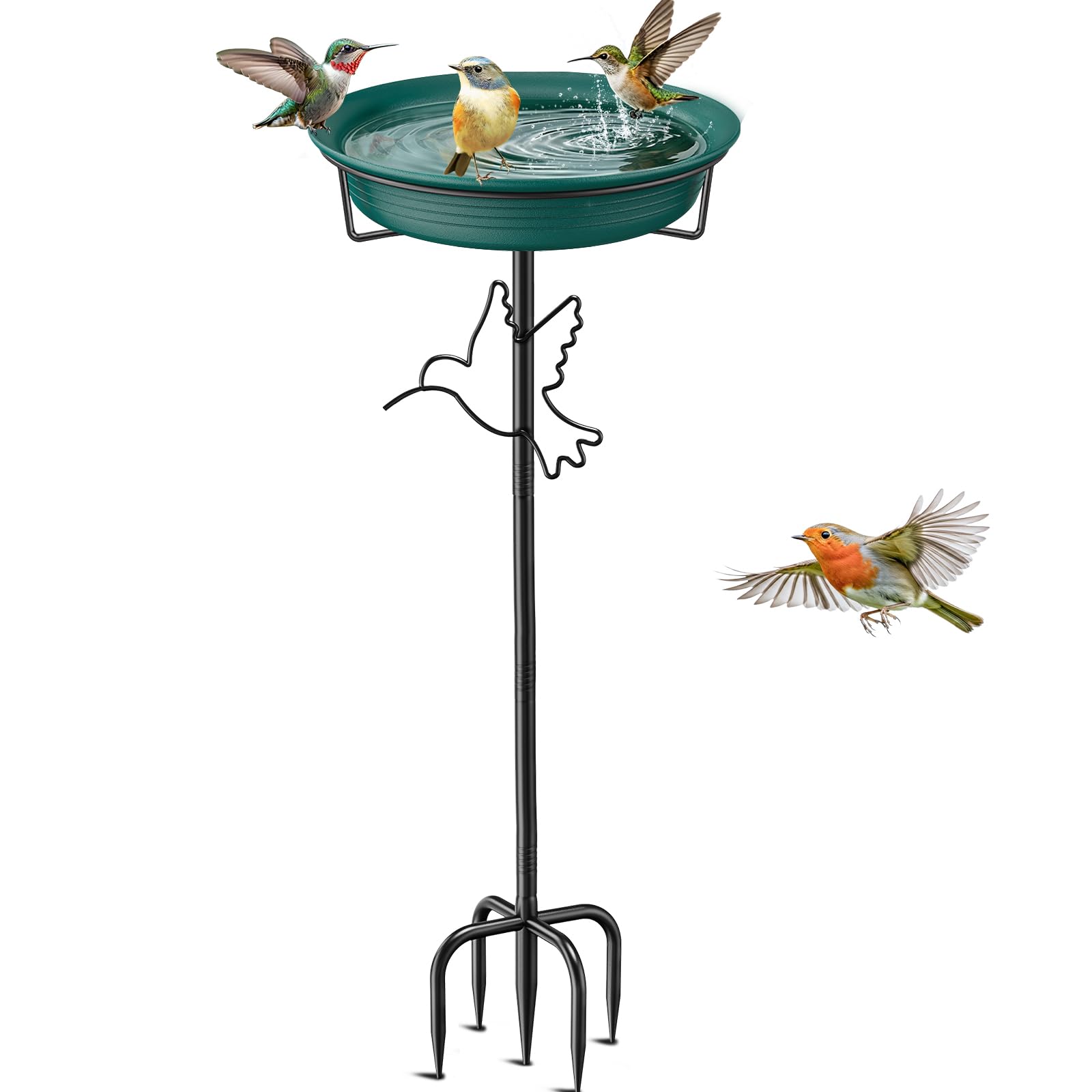VeyFolzin.st Vogeltränke Vogelbad Futter Schale Wasserstelle Stehend, Vogelbad Garten für Wildvögel Wassertränke für Vögel, Vogeltränke Groß Frostsicher Winterfest