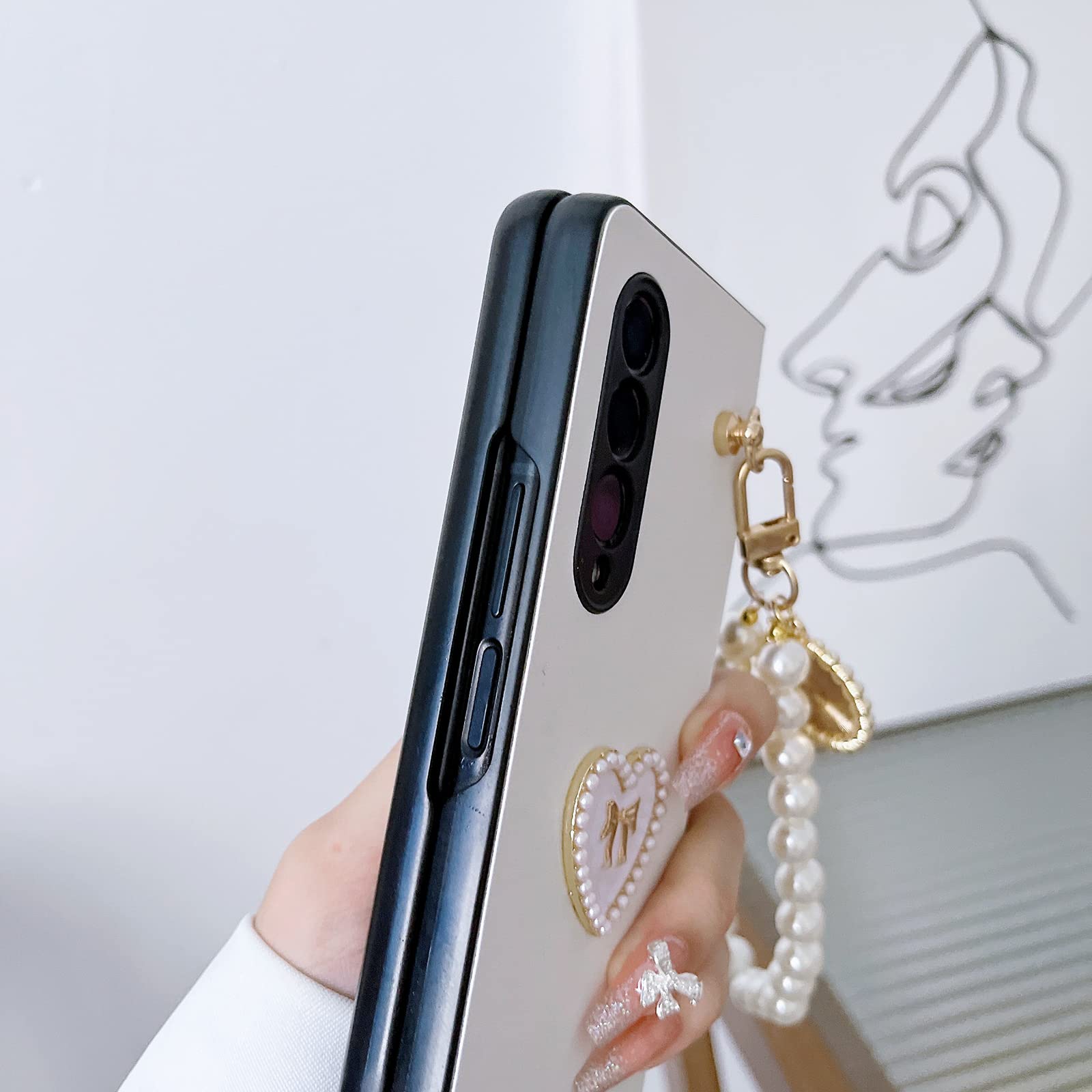 Omio Designed for Samsung Galaxy Z Fold 4 Case with Strap Cute