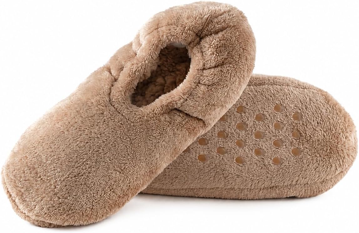 Mens Slippers Socks with Grippers Indoor Cozy House Slippers