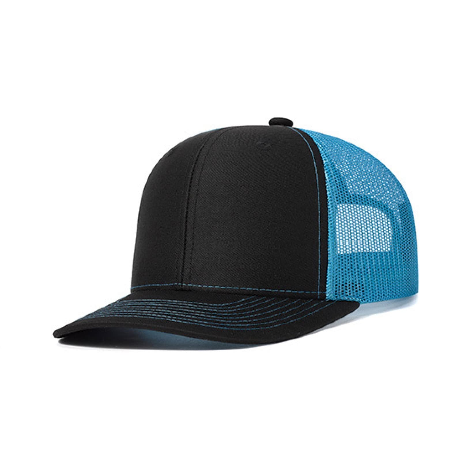 HaloHorus Curved Snapback Trucker Hat for Men Women, Adjustable Mesh Athletics Baseball Cap for Running, Fishing, Workout, C6-black-skyblue, One Size โ image 1