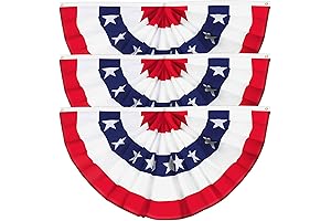 Memorial Day Decorations: 3 Pack USA Pleated Fan Flag