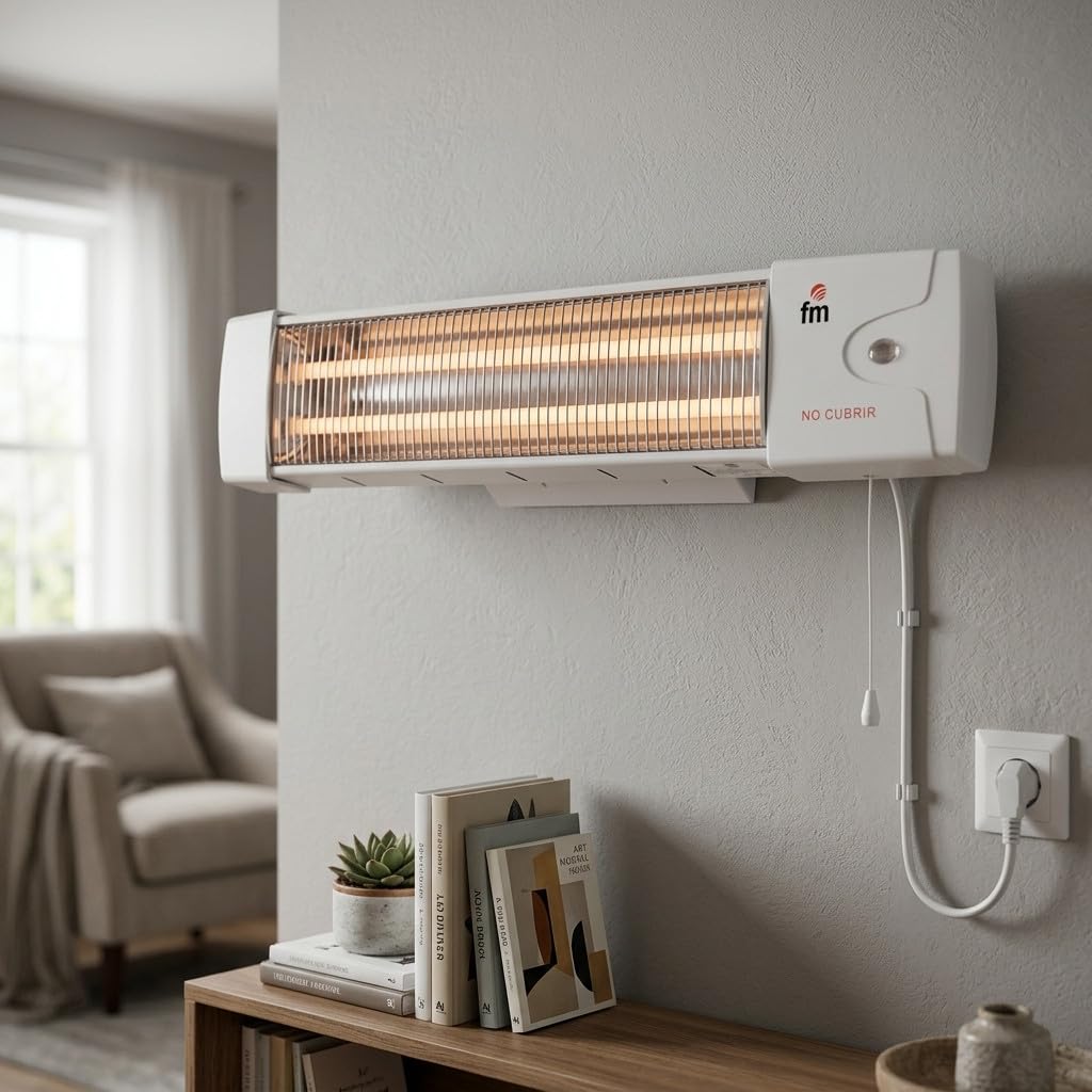 Suinga Stufa al quarzo FM1502 Fissaggio a muro Potenza massima 1200 W. 2 aste